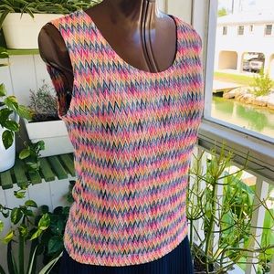 Jessica Max Chevron woven stretchy Tank